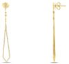 .44CT DIAMOND 14K YELLOW GOLD 3D ELONGATED TEAR DROP FLORAL FUN HANGING EARRINGS
