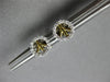 ESTATE .14CT DIAMOND 14KT WHITE & YELLOW GOLD CIRCULAR PEACE SIGN STUD EARRINGS