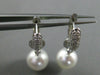 ESTATE LARGE .49CT DIAMOND 18KT WHITE GOLD SOUTH SEA PEARL PAVE ETOILE EARRINGS
