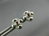 ESTATE .19CT DIAMOND & AAA RUBY 14KT WHITE GOLD 3D FLOWER SQUARE STUD EARRINGS