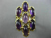 ANTIQUE LARGE 14CT AAA AMETHYST 14KT YELLOW GOLD 3D HANDCRAFTED FLOWER FUN RING