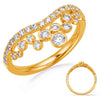 .58CT DIAMOND 14KT YELLOW GOLD 3D ROUND CLASSIC BEZEL V SHAPE CLUSTER CROWN RING