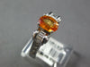 ESTATE 1.76CT DIAMOND & AAA ORANGE SAPPHIRE 14KT WHITE GOLD OVAL ENGAGEMENT RING