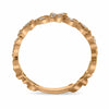 .15CT DIAMOND 14K ROSE GOLD FILIGREE MULTI LEAF FLOWER ETERNITY ANNIVERSARY RING