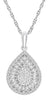 ESTATE .21CT DIAMOND 14KT WHITE GOLD ROUND & BAGUETTE BALLERINA FLOATING PENDANT
