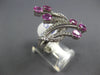 LARGE 2.08CT DIAMOND & AAA PINK SAPPHIRE 18K WHITE GOLD 3D CRISS CROSS LOVE RING