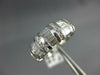 ESTATE WIDE 1.16CT DIAMOND 14K WHITE GOLD ROUND & BAGUETTE ANNIVERSARY RING 1354
