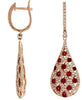 LARGE 2.22CT DIAMOND & AAA RUBY 14KT ROSE GOLD 3D MULTI ROW CRISS CROSS EARRINGS