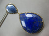 EXTRA LARGE 101.66CT MOCHA DIAMOND & SODALITE 14KT BLACK & YELLOW GOLD EARRINGS