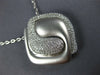ESTATE LARGE .71CT DIAMOND 18K WHITE GOLD MATTE & SHINY SQUARE LOVE KNOT PENDANT