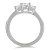 ESTATE 1.50CT DIAMOND 14KT WHITE GOLD PRINCESS CLASSIC 3D STONE ANNIVERSARY RING