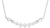 ESTATE .49CT DIAMOND 14KT WHITE GOLD CLASSIC ROUND 7 STONE INFINITY BAR NECKLACE