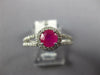 ESTATE 1.28CT DIAMOND & AAA RUBY 14KT WHITE GOLD 3D CLASSIC HALO ENGAGEMENT RING