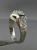 ANTIQUE LARGE 1.15CT DIAMOND SAPPHIRE 18K WHITE GOLD FILIGREE HEXAGON RING 25640