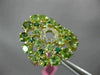 5.13CT DIAMOND & AAA PERIDOT & TSAVORITE 14K YELLOW GOLD 3D FILIGREE FLOWER RING