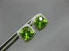 ESTATE 2.29CT DIAMOND & AAA PERIDOT 14KT WHITE GOLD 3D SQUARE HALO STUD EARRINGS