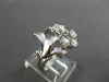 ANTIQUE LARGE 1.26CT OLD MINE ROUND DIAMOND 14KT WHITE GOLD FLOWER RING #21971