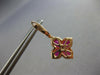 ESTATE LARGE 4.16CT DIAMOND & AAA RUBY 18KT ROSE GOLD 3D OVAL & ROUND HANGING EARRINGS