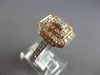 LARGE 1.6CT DIMAOND 14KT WHITE & ROSE GOLD ROUND & BAGUETTE HALO ENGAGEMENT RING