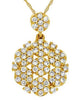 ESTATE .53CT DIAMOND 14KT YELLOW GOLD MULTI FLOWER CIRCULAR FUN FLOATING PENDANT
