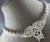 LARGE & LONG 3CT DIAMOND 14KT WHITE GOLD 3D DOUBLE HEART FILIGREE NECKLACE 28190