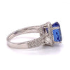 5.13CT DIAMOND & AAA TANZANITE 18KT WHITE GOLD 3D OVAL & ROUND ENGAGEMENT RING