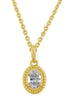 .31CT DIAMOND 14KT YELLOW GOLD OVAL 3D SOLITAIRE FILIGREE LOVE FLOATING PENDANT