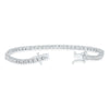 ESTATE 6.0CT DIAMOND 14KT WHITE GOLD 3D CLASSIC ROUND TENNIS BRACELET