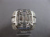 EXTRA LARGE 4.37CT DIAMOND 18KT WHITE GOLD ROUND & BAGUETTE SQUARE UNISEX RING