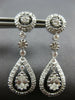 ESTATE 1.46CT DIAMOND 14KT WHITE GOLD ROUND & PEAR SHAPE HANGING EARRINGS #26799