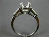 WIDE .65CT DIAMOND PLATINUM ROUND & BAGUETTE SEMI MOUNT ENGAGEMENT RING #18678