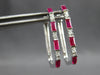 .65CT DIAMOND & AAA RUBY 14KT WHITE GOLD ROUND & BAGUETTE HOOP HANGING EARRINGS