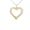 ESTATE .75CT DIAMOND 18KT 2 TONE GOLD 3D DOUBLE HEART LOVE FLOATING PENDANT