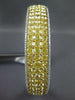 EXTRA LARGE 18.60CT WHITE & FANCY YELLOW DIAMOND 18KT WHITE GOLD BANGLE BRACELET