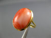 ANTIQUE WIDE AAA CORAL 14KT YELLOW GOLD 3D CLASSIC OVAL FUN RING #27147
