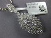 ESTATE LARGE 2.25CT DIAMOND 18K WHITE GOLD CLASSIC CLUSTER LEAF FLOATING PENDANT