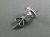 ESTATE .31CT DIAMOND 14KT WHITE GOLD 3 PRONG HALO SOLITAIRE SEMI MOUNT EARRINGS
