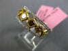 ESTATE WIDE 1.89CT WHITE & FANCY YELLOW DIAMOND 18K 2 TONE GOLD ANNIVERSARY RING