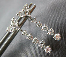 ESTATE .64CT DIAMOND 18KT WHITE GOLD 3D CLASSIC HEART JOURNEY HANGING EARRINGS