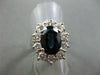 ESTATE LARGE 5.10CT DIAMOND & AAA SAPPHIRE 14KT WHITE GOLD OVAL CLUSTER RING