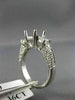 0.76CT ROUND & PRINCESS DIAMOND 14K WHITE GOLD SEMI MOUNT ENGAGEMENT RING #1609