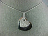 ANTIQUE .93CT DIAMOND 14KT WHITE GOLD 3D PAVE DOUBLE HEART LOVE PENDANT #1708