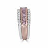 WIDE 1.4CT WHITE & PINK DIAMOND 18KT WHITE & ROSE GOLD PRINCESS ANNIVERSARY RING
