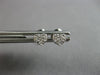 ESTATE SMALL .07CT DIAMOND 14KT WHITE GOLD 3D PAVE HEART LOVE STUD EARRINGS