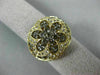 LARGE 3.43CT DIAMOND & AAA SMOKY TOPAZ 14KT YELLOW GOLD FLOWER DOME SHAPE RING