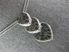 ESTATE .78CT WHITE & BLACK DIAMOND 14KT WHITE GOLD 3D HEART JOURNEY LOVE PENDANT