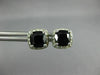 ESTATE 1.87CT DIAMOND & AAA BLACK ONYX 14K WHITE GOLD SQUARE HALO STUD EARRINNGS