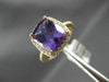 ESTATE 4.0CT DIAMOND & AAA CUSHION CUT AMETHYST 14KT ROSE GOLD 3D HALO FUN RING