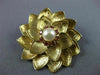 ANTIQUE LARGE .24CT GARNET & PEARL 14KT YELLOW GOLD FLOWER FILIGREE BROOCH 20413