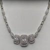 8.56CT DIAMOND 18KT WHITE GOLD MULTI SHAPE PAST PRESENT FUTURE ETERNITY NECKLACE